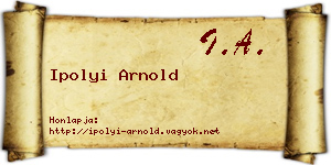 Ipolyi Arnold névjegykártya
